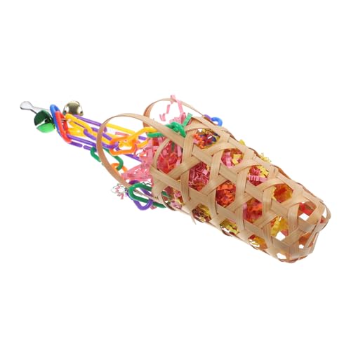 BESTonZON Buntes Kaubeständiges Vogelspielzeug mit Aufhängehaken Schonendes Material Schützt Schnabel und Krallen Langlebig für Papageien Sittiche und Wellensittiche Stimuliert Wahrnehmung von BESTonZON