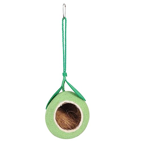 BESTonZON Coconut Shell Bird House für Papageien Wetterfester Nistkasten mit Großem Innenraum und Natürlicher Oberfläche Hängend als Dekorativer Gartennistplatz für Vögel Installieren Grün von BESTonZON