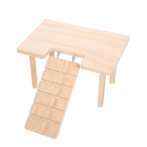 BESTonZON Dekorative Hamster Spielzeugplattform aus Holz Multifunktionale Rampe für Chinchillas und Meerschweinchen Langlebig und Sicher für Kleintiere von BESTonZON
