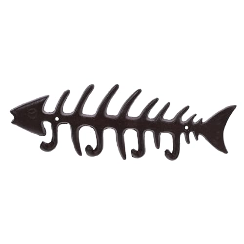 BESTonZON Dekorativer Haken Gusseisen für Pflanzen und Körbe für Balkon und Garten Stabiler Fischknochen Haken für Windspiele und Vogelhäuschen Wetterfest und Leicht von BESTonZON