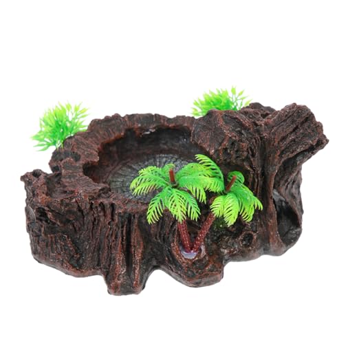 BESTonZON Dekorativer Reptilien Wassernapf aus Resin Natürlicher Futter und Trinknapf für Kleine Schildkröten Bartagamen Eidechsen und Geckos Integrierbar Aquarium und Terrarium BESTonZON Dekorativer Reptilien Wassernapf aus Resin Natürlicher Futter und Trinknapf für Kleine Schildkröten Bartagamen Eidechsen und Geckos Integrierbar Aquarium und Terrarium von BESTonZON