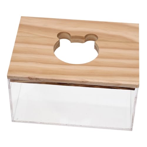 BESTonZON Delikates Hamster Badehaus Transparentes Chinchilla Sandbad Wc Box Multifunktional Für Kleine Haustiere Sicher Pflegeleicht von BESTonZON