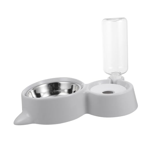 BESTonZON Doppelschüsselförderer Hundenäpfe Trinken Schüsseln groß pet Water Bowl pet Bowl wasserflasche Automatische Haustierfutterleiterin Futternapf für Haustiere Plastik Grey von BESTonZON
