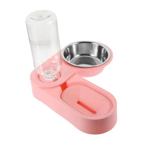 BESTonZON Doppelter Edelstahl Katzennapf mit Drehbarem Eckdesign Faltbarer Futternapf und Wasserspender Automatischer Futterspender für Katzen und Hunde rutschfest für Zuhause und von BESTonZON
