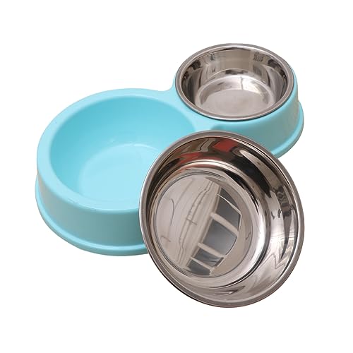 BESTonZON Dual Hundenapf Futter und Wassernapf für Katzen rutschfest Hochwertigem Rostfreiem Material für Unterwegs von BESTonZON