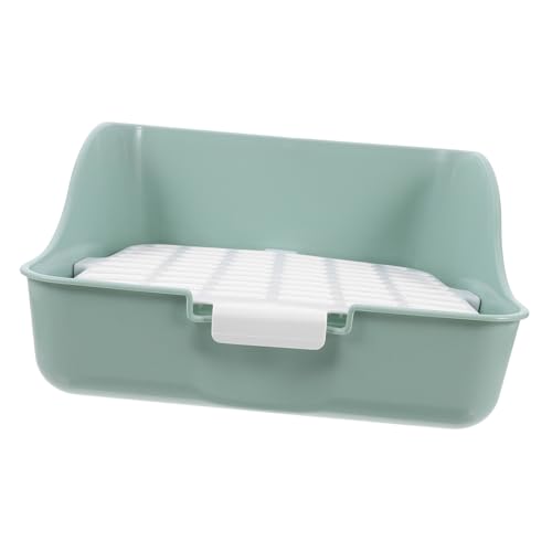 BESTonZON Eckige Kaninchentoilette für Kleine Kleintiere mit Stabiler Konstruktion rutschfest Geeignet für Meerschweinchen Zwergkaninchen und Frettchen Hygienische Katzentoilette von BESTonZON