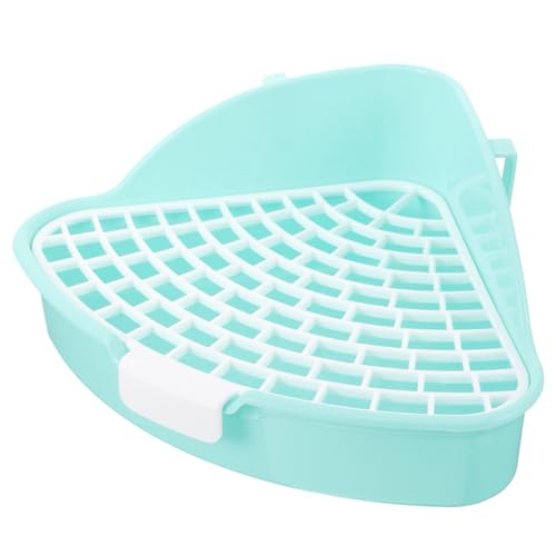 BESTonZON Eckige Kleintier Toilette aus Robustem Kunststoff Platzsparendes Dreieckiges Design mit Spritzgeschütztem Abschluss Abnehmbar für Einfache Reinigung für Kaninchen Hamster von BESTonZON