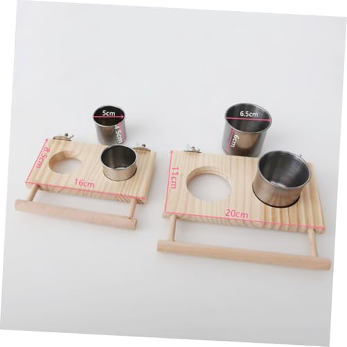 BESTonZON Edelstahl Futter und Wassernapf für Papageien Kleiner Vogelkäfig Futterschale Vogelzubehör Einfach zu Reinigen Befestigen Geeignet für Wellensittiche und Kleine Vögel von BESTonZON