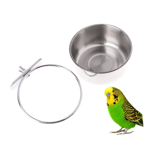 BESTonZON Edelstahl Futternapf für Papageien Robust Leicht zu Reinigen Vogelkäfig Futter Trinkschale Geeignet für Kleine Vögel Praktisches Design Haustierfutternapf BESTonZON Edelstahl Futternapf für Papageien Robust Leicht zu Reinigen Vogelkäfig Futter Trinkschale Geeignet für Kleine Vögel Praktisches Design Haustierfutternapf von BESTonZON