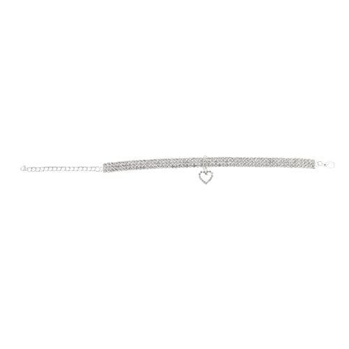 BESTonZON Elastisches Haustier Halsband mit Strass Herzförmiger Anhänger Weiß Dekoratives Hundehalsband für Welpen und Modisches Accessoire für Aufnahmen und Partys BESTonZON Elastisches Haustier Halsband mit Strass Herzförmiger Anhänger Weiß Dekoratives Hundehalsband für Welpen und Modisches Accessoire für Aufnahmen und Partys von BESTonZON