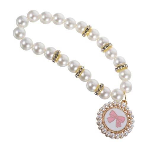 BESTonZON Elegante Haustier perlenhalskette Abs Material Verstellbar Komfortabel für Kleine Hunde und Katzen Vielseitiges Schmuckaccessoire für Welpen und Besondere Anlässe von BESTonZON