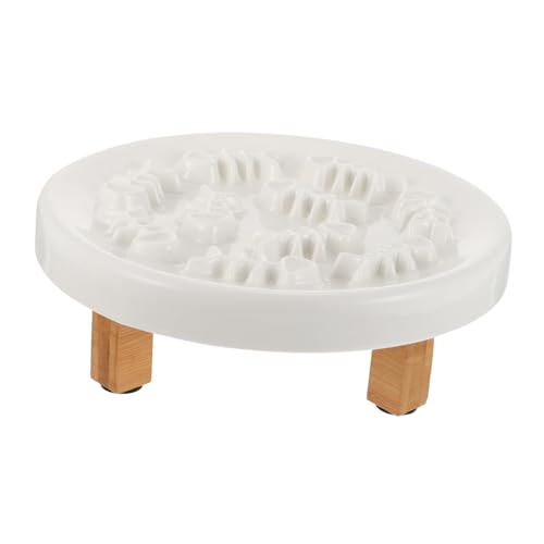 BESTonZON Erhöhter Keramik Schlingnapf mit Holzständer für Kleine Hunde und Katzen Langsames Fressen Fördernder Futternapf Rutschfestes Design Einfach zu Reinigen Teiliges BESTonZON Erhöhter Keramik Schlingnapf mit Holzständer für Kleine Hunde und Katzen Langsames Fressen Fördernder Futternapf Rutschfestes Design Einfach zu Reinigen Teiliges von BESTonZON