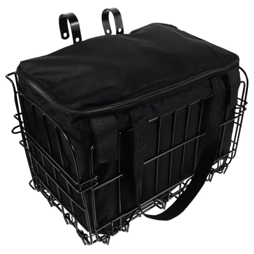 BESTonZON Faltbarer Fahrradkorb vorne mit herausnehmbarer Innentasche, Schnellverschluss, Fahrradträger für kleine Hunde und Katzen, Picknick-Essentials, Schwarz BESTonZON Faltbarer Fahrradkorb vorne mit herausnehmbarer Innentasche, Schnellverschluss, Fahrradträger für kleine Hunde und Katzen, Picknick-Essentials, Schwarz von BESTonZON