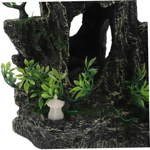 BESTonZON Fischdekorationen Aus Kunststein Für Das Aquarium Niedliche Aquariumdekoration Künstliche Felsen Aquarium Schloss Dekoration Felshöhle Ornamente Graues von BESTonZON