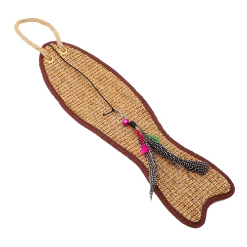 BESTonZON Fischförmige Sisal Kratzmatte für Katzen Handgefertigtes Langlebiges Kratzpad Schützendes Hängendes Katzen Kratzkissen Farblich Sortiert Geeignet als Möbel und von BESTonZON