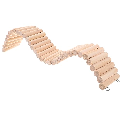 BESTonZON Flexible Holzleiter Hamster Bendbare Kleintier Brücke aus Holz Kletterplattform für Hamster Meerschweinchen Mäuse und Kaninchen Sicheres Holzspielzeug für Kleintierkäfig von BESTonZON