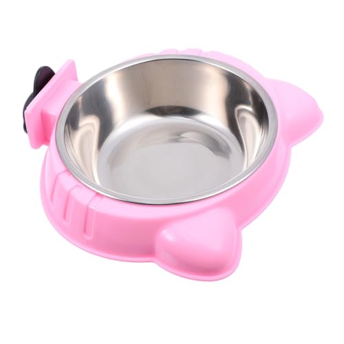 BESTonZON Futternapf Für Haustiere Tierbedarf Tierbedarf Hundenapf Aus Kunststoff Cartoon Hundenapf Hundenapf Hundenapf Für Zuhause Rosa Edelstahl von BESTonZON