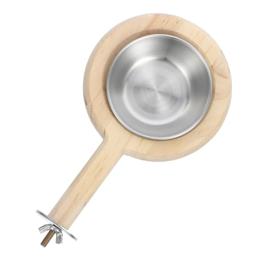 BESTonZON Edelstahl Futterbecher Für Vögel Vogelkäfig Futternapf Mit Wasserbehälter Für Kleine Vögel Stabiler Halteplatz Für Papageien Sittiche Und Nymphensittiche von BESTonZON