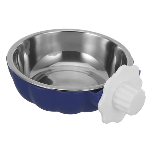 BESTonZON Futternapf für Papageien Essen Schüssel Futterspender füttern klein Papageienfutter Schale Antirutsch Futternapf Vogel Wasserschale Papageienwasserspender Rostfreier Stahl Blue von BESTonZON