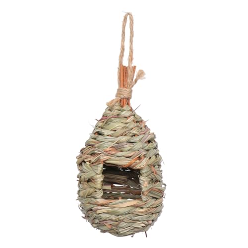 BESTonZON Geflochtenes Natürliches Gras Vogelhaus Nest zum Aufhängen Leichtes Langlebiges Vogelnest mit Eingangsgrößen Einfach zu Befestigen für Garten und Balkon als Nistkasten für von BESTonZON