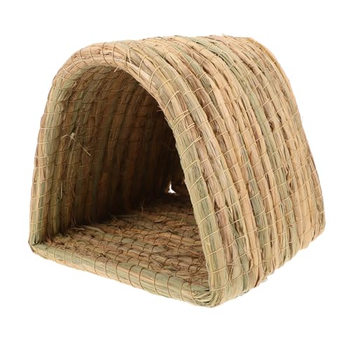 BESTonZON Grasnest Für Haustiere Meerschweinchenzelt Bett Meerschweinchentunnel Chinchillahaus Kaninchen Grashütte Kaninchenversteck Schlafversteck Hamsterkäfig Zubehör Schlafbett von BESTonZON