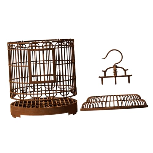 BESTonZON Großer Vogelkäfig Budgie Cage mit Haken Tragbarer Retro Kunststoff Vogelkäfig für Wellensittiche Unzerbrechlich Leicht zu Reinigen Geeignet für Innen und Außen für Liebevögel und von BESTonZON