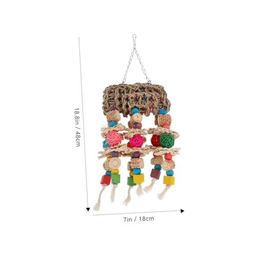 BESTonZON Großes Papagei Kauspielzeug Hängend Robustes Für Papageien Käfig Beschäftigung Kreativ Multifunktional Vogel Schaukel Zubehör von BESTonZON