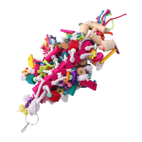 BESTonZON Großes Papageien Kauspielzeug aus Langlebigem Material Bissfestes Vogelspielzeug zum Aufhängen Trainiert Muskeln und Aktiviert Geist Geeignet für Käfigvögel und Wellensittiche von BESTonZON