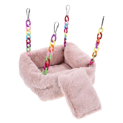 BESTonZON Hängematte Für Kleintiere Hamsterhängematte Bequemes Chinchilla Bett Warmes Kuschelnest Für Meerschweinchen Für Hamster Und Andere Haustiere Ockerfarben von BESTonZON