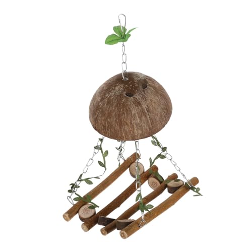 BESTonZON Hängende Vogel Schaukel aus Holz für Papageien und Sittiche Stabile und Langlebige Sitzstange für Interaktives im Vogelkäfig für Kauvergnügen und Beschäftigung von BESTonZON