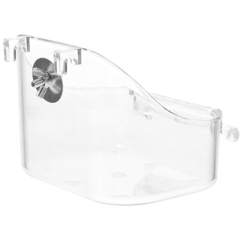 BESTonZON Hängende Vogelbadewanne aus Robustem PP Transparenter Mehrzweck Vogelfutterspender und Dusche für Wellensittiche Kanarienvögel und Kleine Papageien Praktische Pflege für von BESTonZON