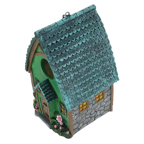BESTonZON Hängendes Vogelhaus aus Harz für Außenbereich Farbenfrohes zur Gartendekoration Sicheres für Hinterhof Wetterfestes Design für Jahreszeiten von BESTonZON