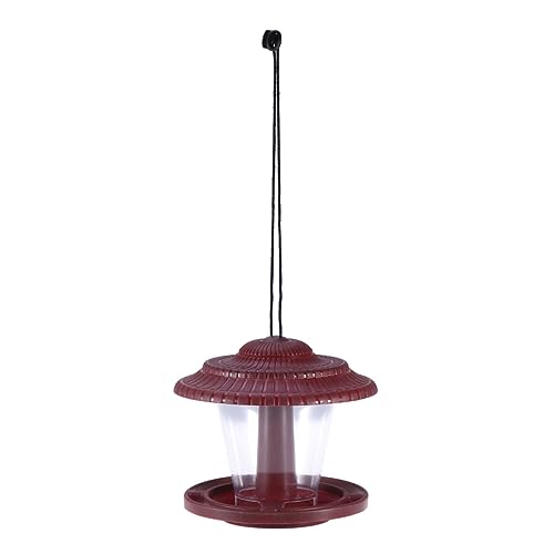 BESTonZON Hängendes Wildvogel Mit Dach Und Aufhängung Für Garten Und Terrasse Gartendekoration Rot Für Fütterung Von Wildvögeln Draußen von BESTonZON