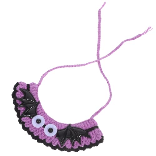 BESTonZON Halloween Katzenhalsband aus Strick Verstellbare Dekorative Halskrause für Haustiere Für Halsumfang Wollgarn Material für Halloween Feierlichkeiten von BESTonZON