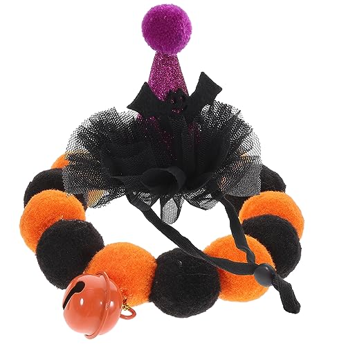 BESTonZON Halloween Katzenkostüm mit Elastischem Katzenhalsband und Glocke Teiliges Pet Kostüm mit Fledermaus Hut Dekoratives Haustierzubehör für Kleine Katzen zu Halloween von BESTonZON