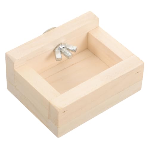 BESTonZON Hamster Futternapf aus Massivem Holz Runde Futter und Wasserschale für Kleine Haustiere Wie Chinchilla Eichhörnchen und Igel Stabile Futterstation für Kleintiere Einfache von BESTonZON