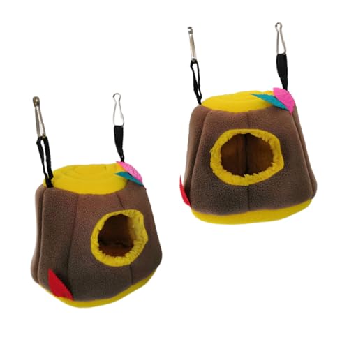 BESTonZON Hamster Hängematte Kuschelhöhle Warmes Plüschbett mit Aufhängung für Kleine Haustiere Wie Hamster und Meerschweinchen Gemütliches Nest für Kalte Nächte Bequemes Zufällige Farbe von BESTonZON