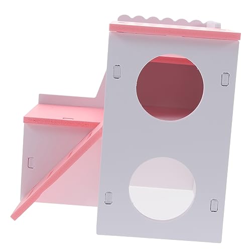 BESTonZON Zweistöckiges Hamsterhaus Für Kleintiere Hamsterkletterspielzeug Mit Versteckhütte Als Spielplatz Für Hamster Und Mäuse von BESTonZON