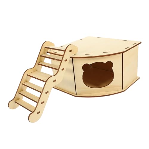 BESTonZON Hamster Holzhaus DIY mit Leiter Nager Versteckspielzeug für Kleine Haustiere Langlebiges Beißfestes Holz Rückzugsort und Spielhaus für Hamster Meerschweinchen und Rennmäuse BESTonZON Hamster Holzhaus DIY mit Leiter Nager Versteckspielzeug für Kleine Haustiere Langlebiges Beißfestes Holz Rückzugsort und Spielhaus für Hamster Meerschweinchen und Rennmäuse von BESTonZON
