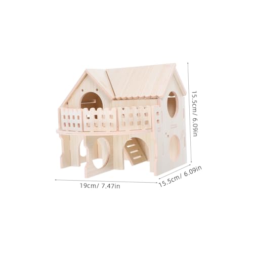 BESTonZON Hamster Holzhaus Doppelschicht Spielhaus aus Natürlichem Holz mit Transparenten Fenstern für Kleintiere Innenbereich Aktivitätszentrum und Beobachtungsspielzeug BESTonZON Hamster Holzhaus Doppelschicht Spielhaus aus Natürlichem Holz mit Transparenten Fenstern für Kleintiere Innenbereich Aktivitätszentrum und Beobachtungsspielzeug von BESTonZON