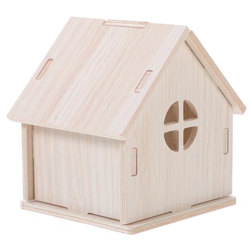 BESTonZON Hamster Holzhaus Schlafzimmer drinnen Verstecke meerschweinchen versteck Hamsterspielzeug Nest Mini Rattenversteck aus Holz Rattenvorräte Hamster -Versteck hölzern von BESTonZON