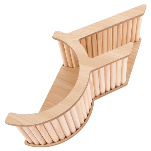 BESTonZON Hamster Holzhaus mit Tunnel und Versteck Biegsames Kletterhaus für Zwerghamster und Kleintiere Bissfestes Holzspielzeug für Innenbereich Leicht zu Reinigen Platzsparend von BESTonZON