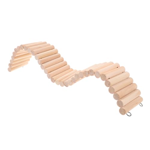 BESTonZON Hamster Holzleiter Hängende Kletterbrücke aus Naturholz Biegsame Kleintier Hängebrücke für Hamster Meerschweinchen Chinchilla Sicheres zur Bewegung und Beschäftigung von BESTonZON