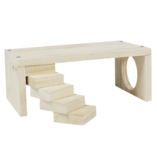 BESTonZON Hamster Holzleiter Plattform für Kleine Haustiere Interaktive Kletterspielzeug für Hamster Stärkt Gesundheit und aus Hochwertigem Holz Gefertigt für Hamsterkäfige von BESTonZON