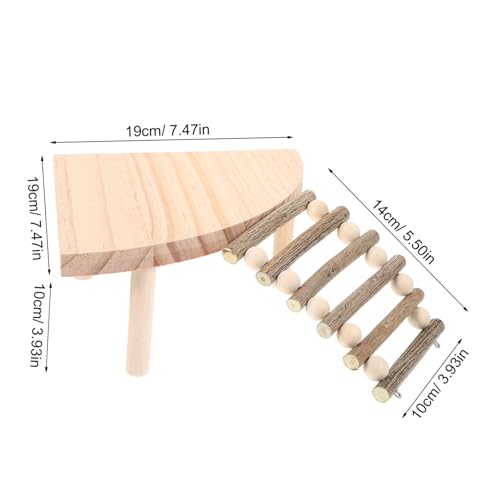 BESTonZON Hamster Holzleiter Plattform mit Beinhöhe Multifunktionales Kletterspielzeug für Zwerghamster Syrische Hamster und Kleintiere Vielseitige Holzplattform für Käfigspaß und Bewegung von BESTonZON