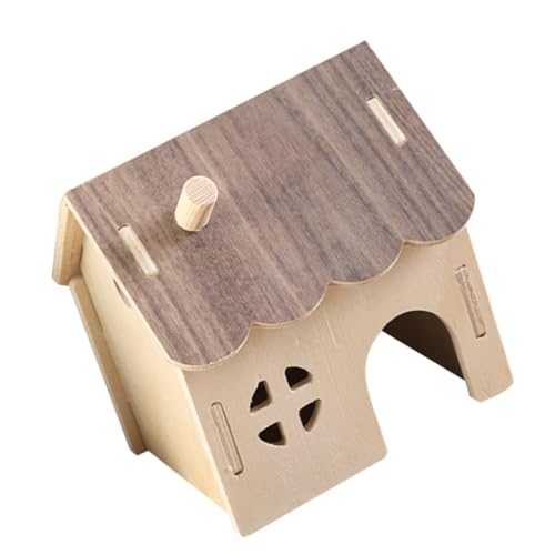 BESTonZON Hamster Holzversteck Haus aus Langlebigem Holz Sicherer Rückzugsort mit Gemütlicher Schlafhöhle Einfach zu Reinigen für Hamster Igel und Kleine Nager von BESTonZON