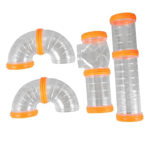 BESTonZON Hamster Käfig Zubehör DIY Röhrensystem Externer Tunnel für Kleintiere Transparentes Einfach Montierbares Hamster Eichhörnchen Igel und Meerschweinchen von BESTonZON