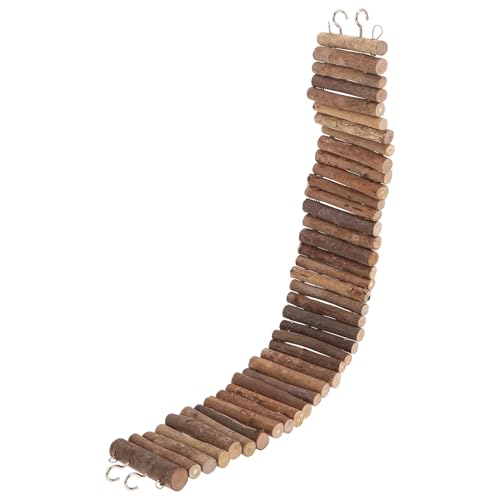 BESTonZON Hamster Kletterspielzeug Holzleiter Biegbar Hängebrücke Kleintier Klettergerüst Verstellbare Nager spielbrücke mit Versteck Leiter für Innenkäfig von BESTonZON