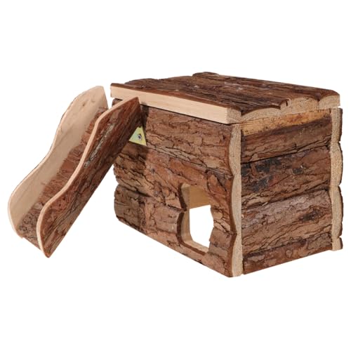 BESTonZON Hamster Nest Holzhaus für Zwerghamster und Chinchillas Atmungsaktives Langlebiges Haustier versteck Handgefertigtes Kühles Rückzugsnest Komfortables Spiel Schlafhaus von BESTonZON