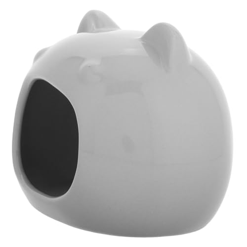 BESTonZON Hamster-Porzellanest kleintierhaus Hamster Hamsterhaus Hamster zubehör Hamster-Chinchilla-Nest Hamster verstecken Hamsterbedarf Hamster -Versteck Hamsternest Keramik Grey von BESTonZON